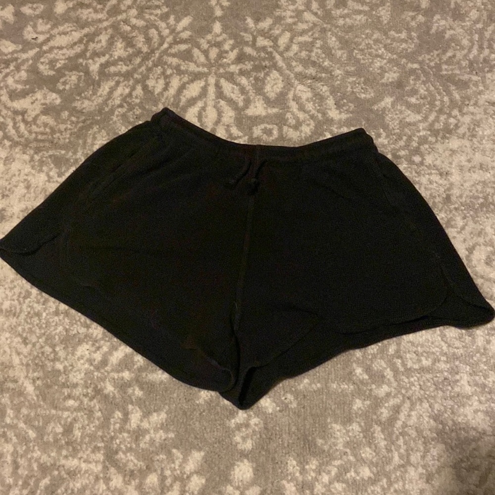 This is a pair of black comfy shorts from Pacsun
